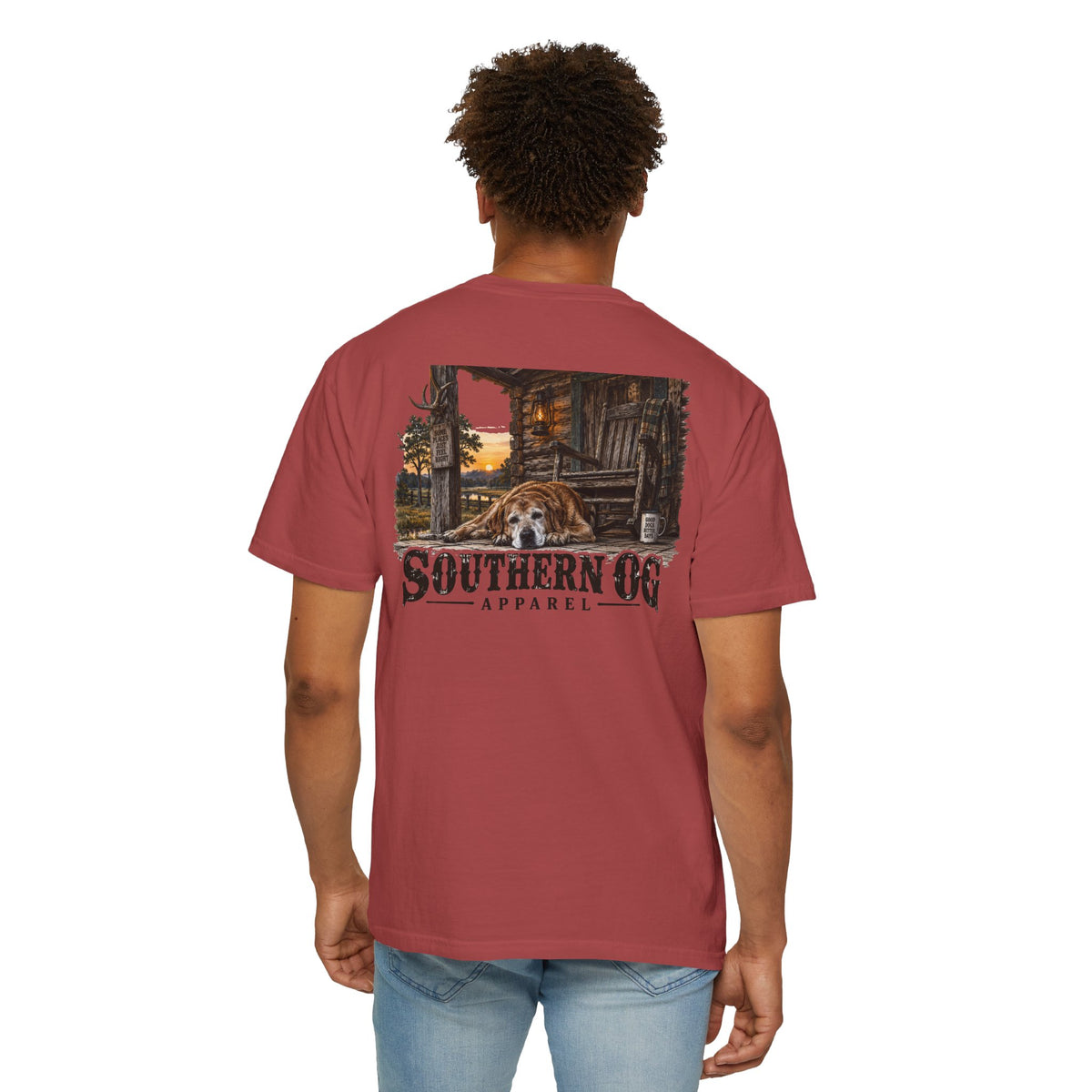 Southern OG T-Shirt — Rustic Cabin & Dog Graphic Tee