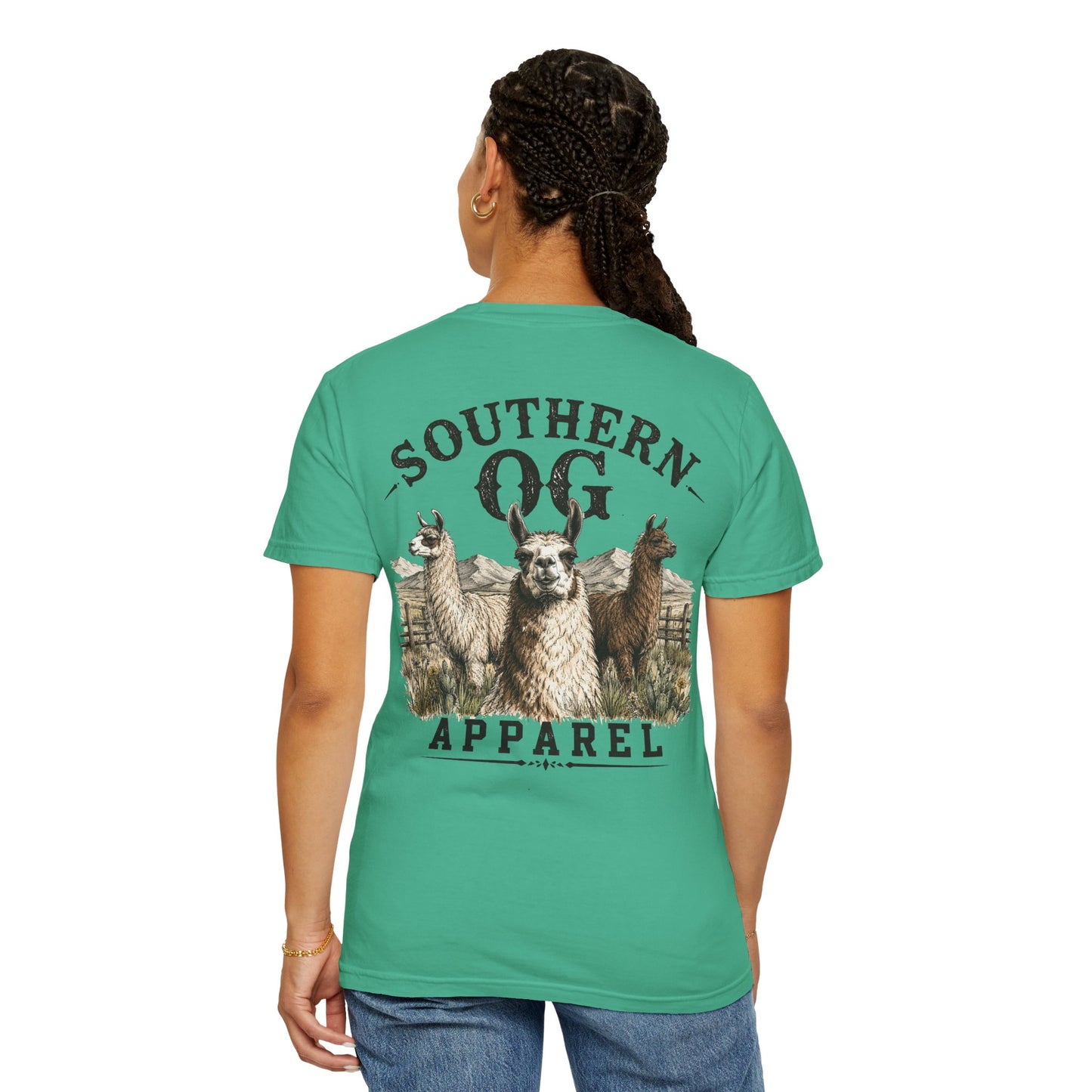 Llama Graphic T-Shirt — Southern OG Apparel Chest & Back Print