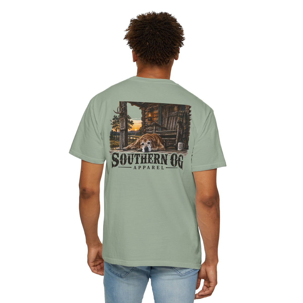 Southern OG T-Shirt — Rustic Cabin & Dog Graphic Tee