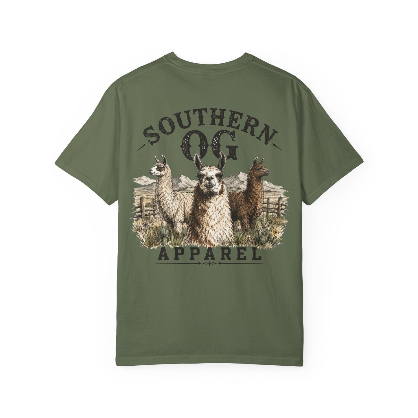 Llama Graphic T-Shirt — Southern OG Apparel Chest & Back Print