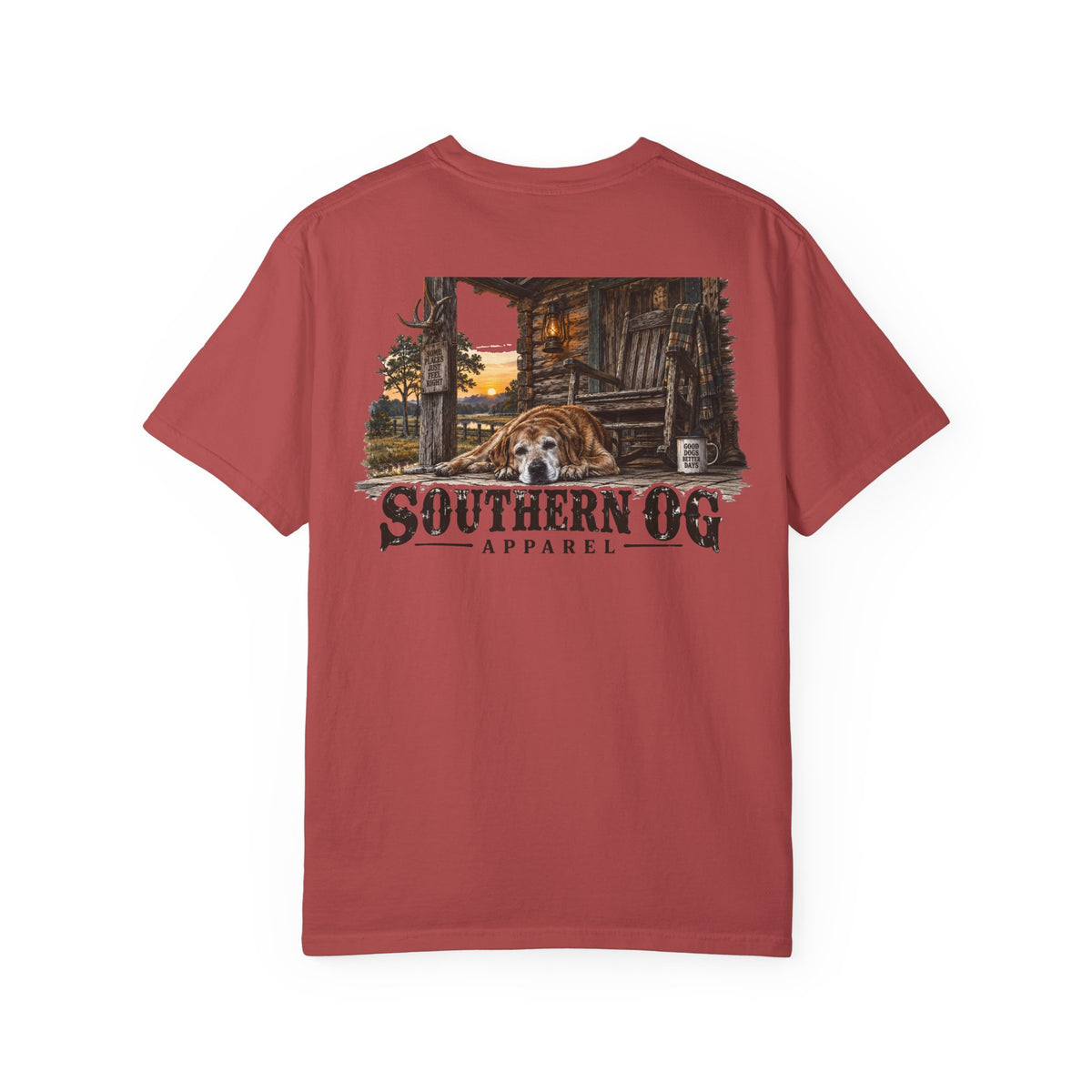 Southern OG T-Shirt — Rustic Cabin & Dog Graphic Tee