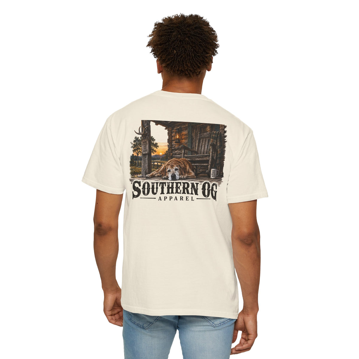 Southern OG T-Shirt — Rustic Cabin & Dog Graphic Tee