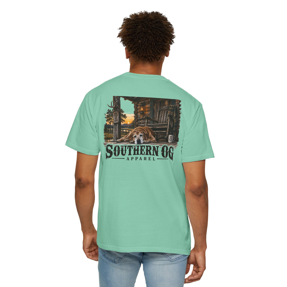 Southern OG T-Shirt — Rustic Cabin & Dog Graphic Tee