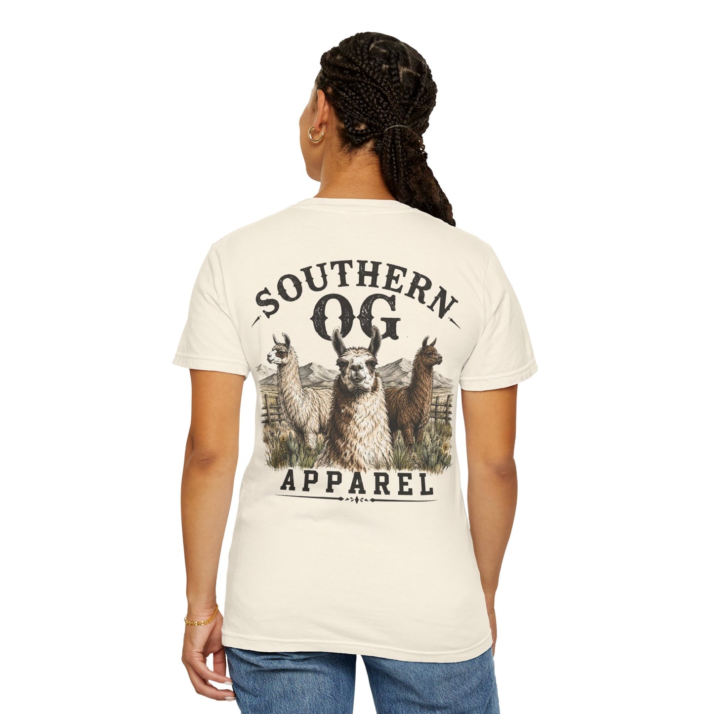 Llama Graphic T-Shirt — Southern OG Apparel Chest & Back Print