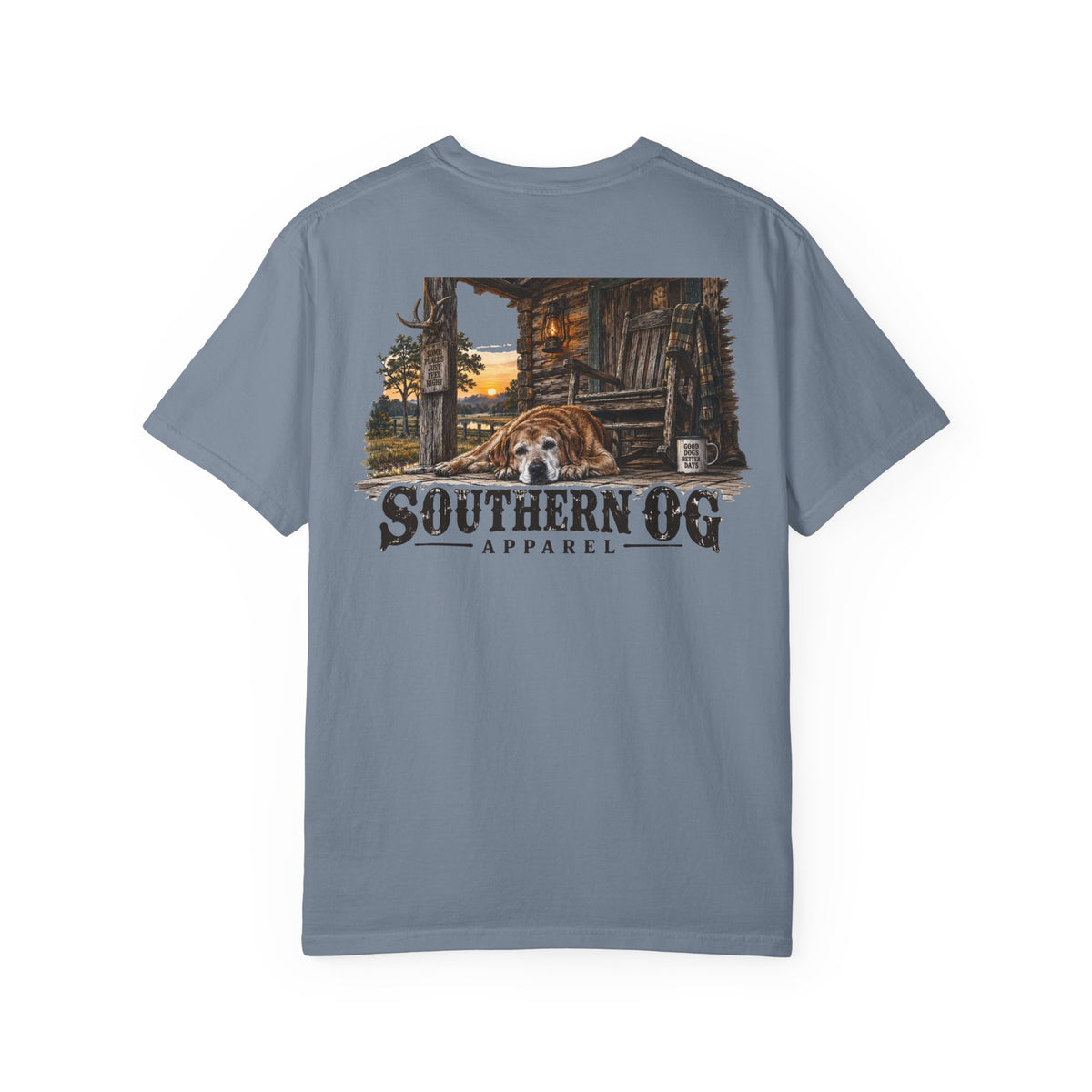 Southern OG T-Shirt — Rustic Cabin & Dog Graphic Tee