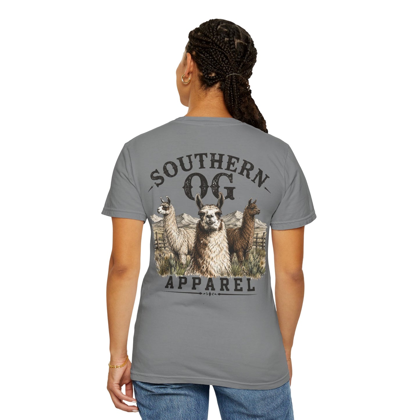 Llama Graphic T-Shirt — Southern OG Apparel Chest & Back Print