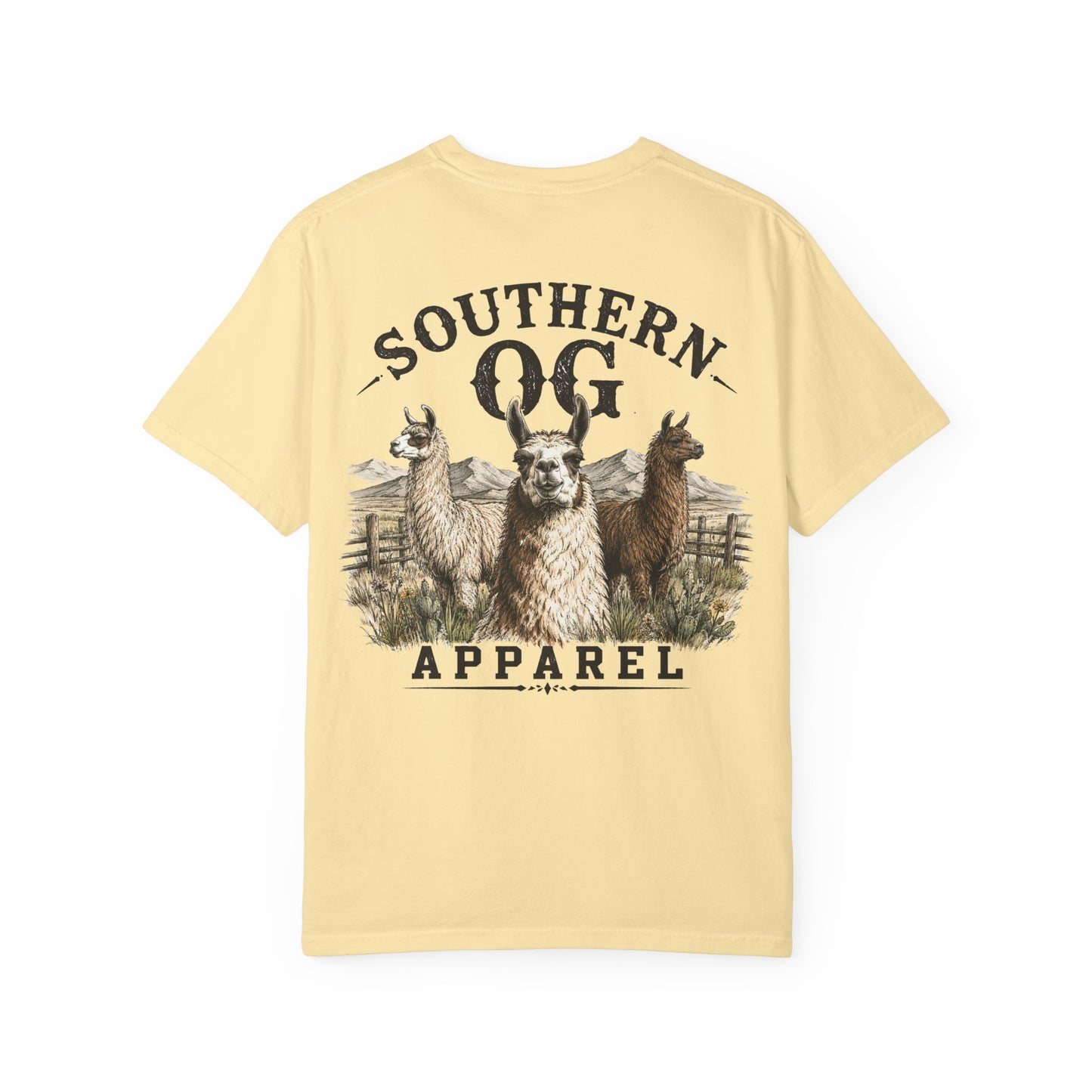Llama Graphic T-Shirt — Southern OG Apparel Chest & Back Print