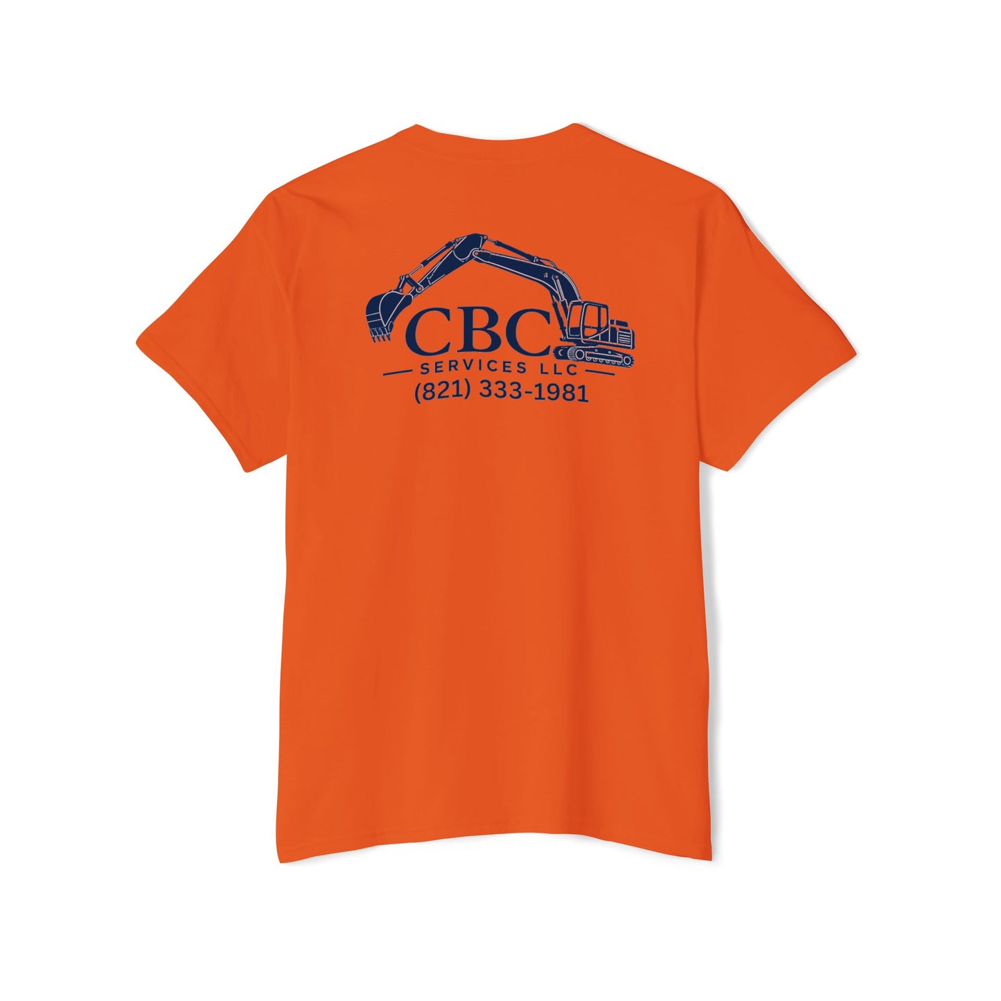 Construction Company Pocket Tee — CBC Services Excavator Logo T-Shirt