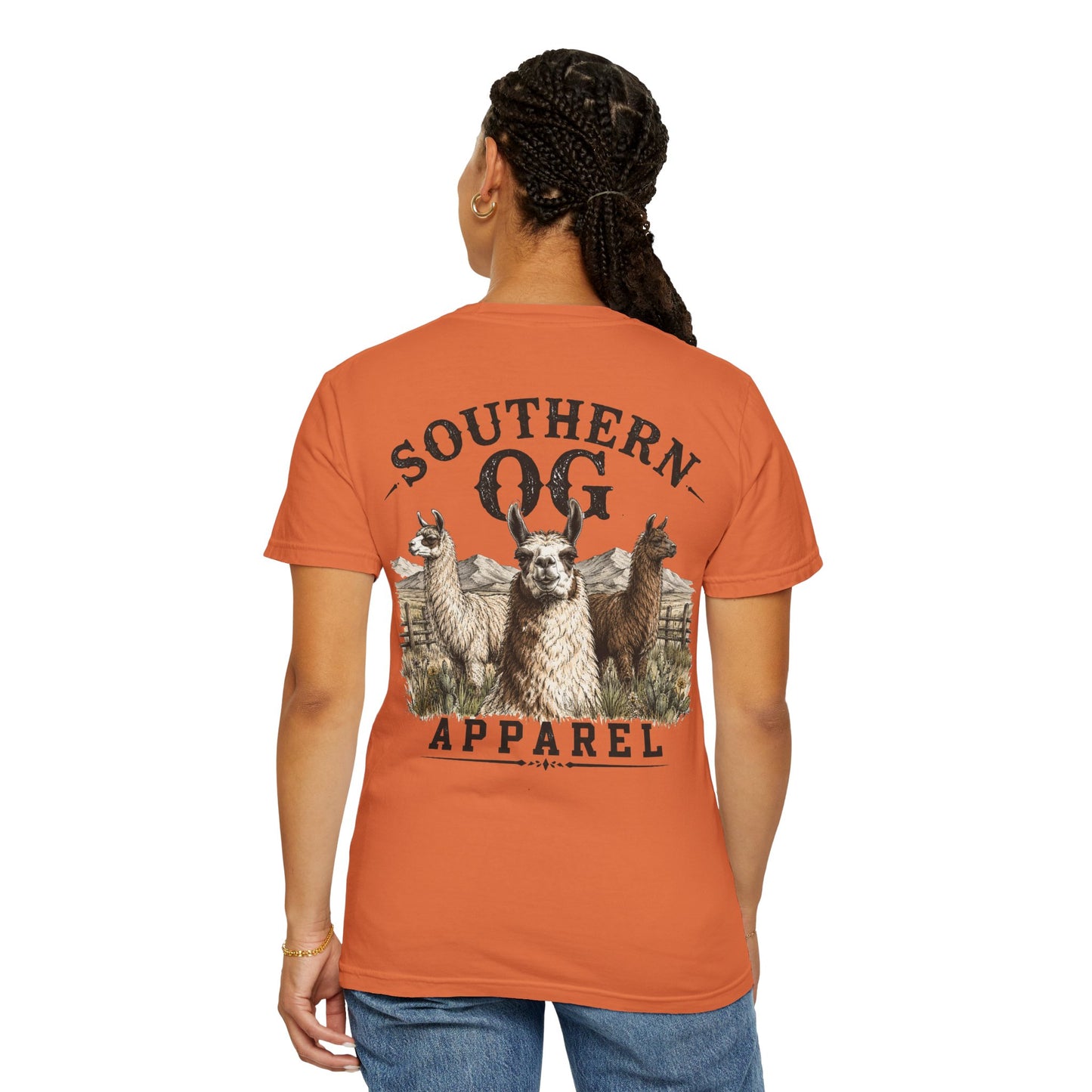 Llama Graphic T-Shirt — Southern OG Apparel Chest & Back Print
