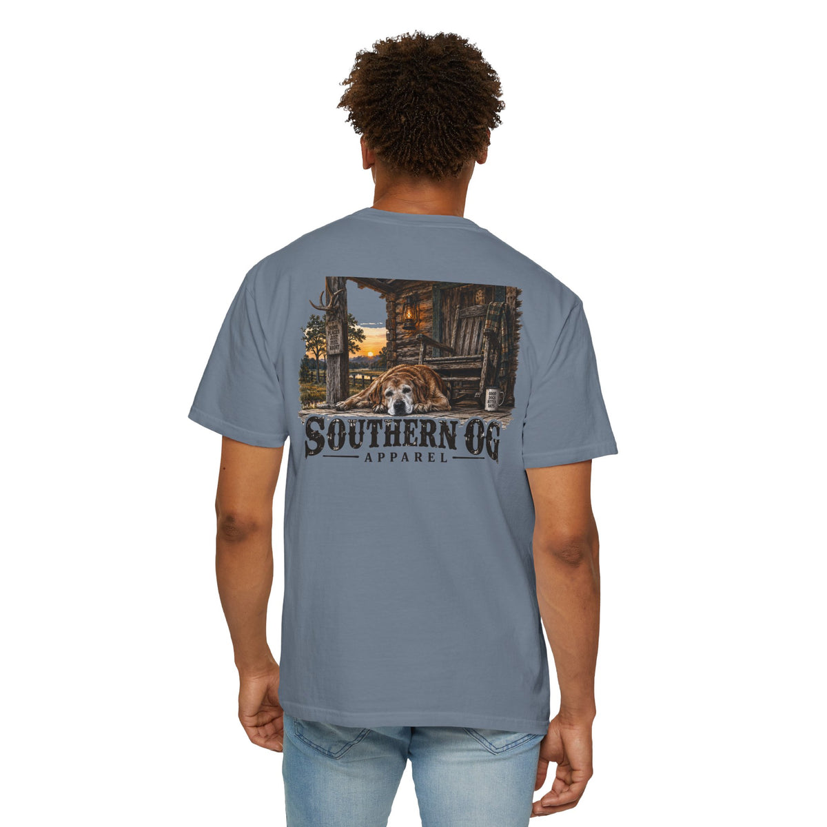 Southern OG T-Shirt — Rustic Cabin & Dog Graphic Tee