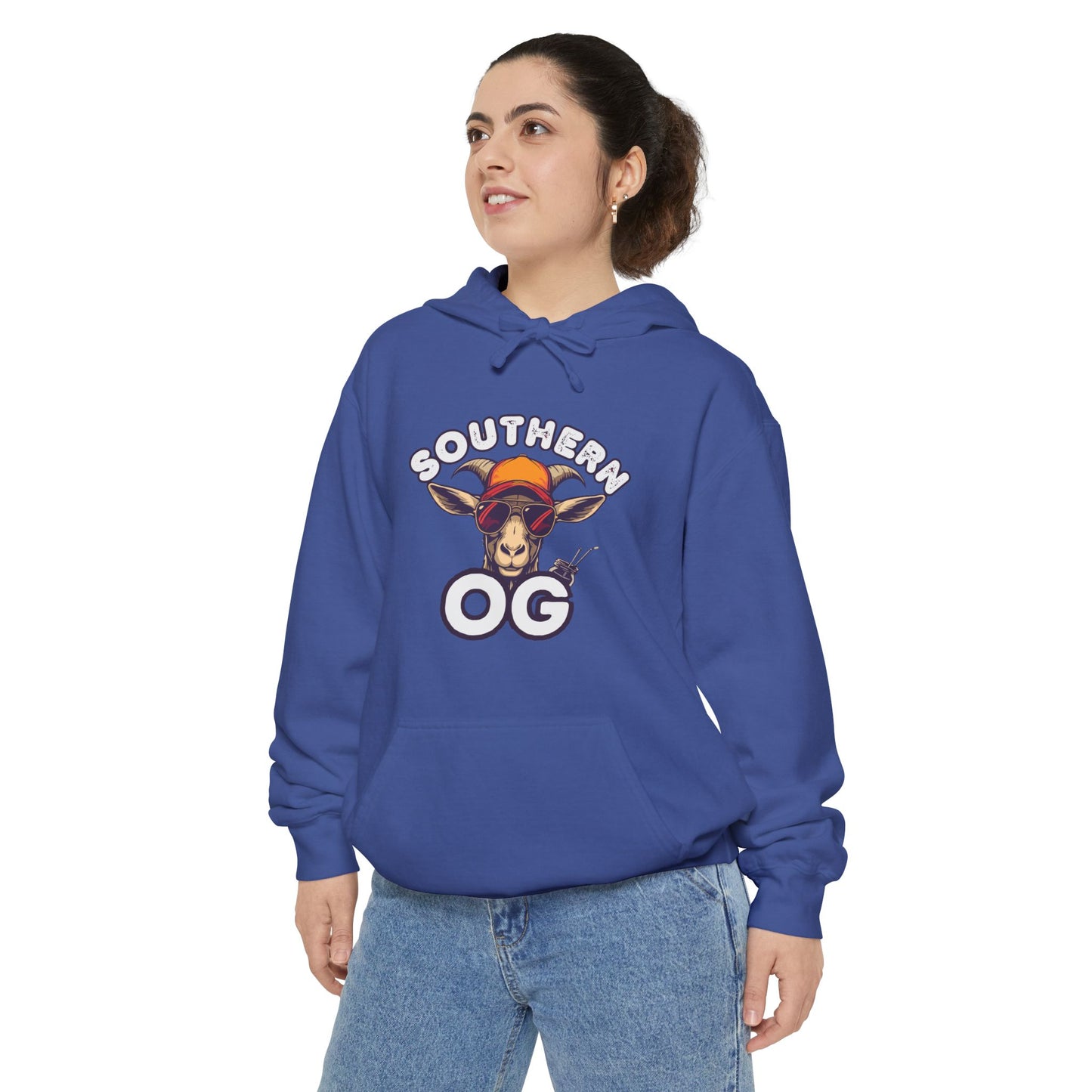 Southern OG Hoodie — Retro Sunset Bull Skull Graphic Pullover