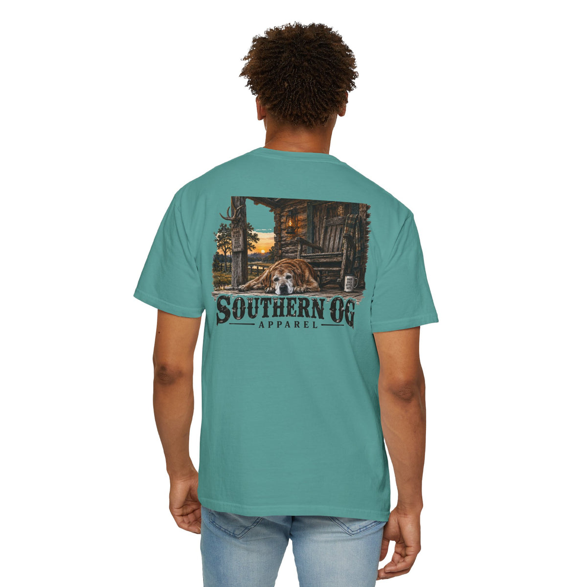 Southern OG T-Shirt — Rustic Cabin & Dog Graphic Tee