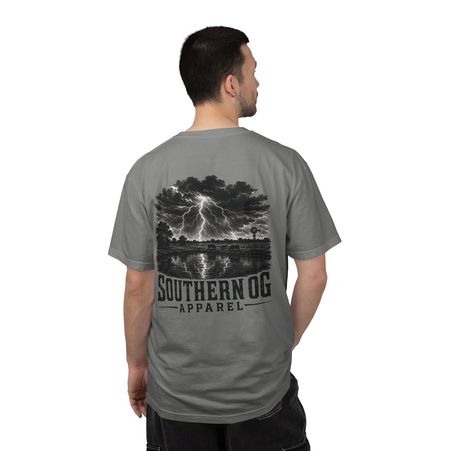 Southern OG Lightning T-Shirt — Storm Scene Graphic Tee