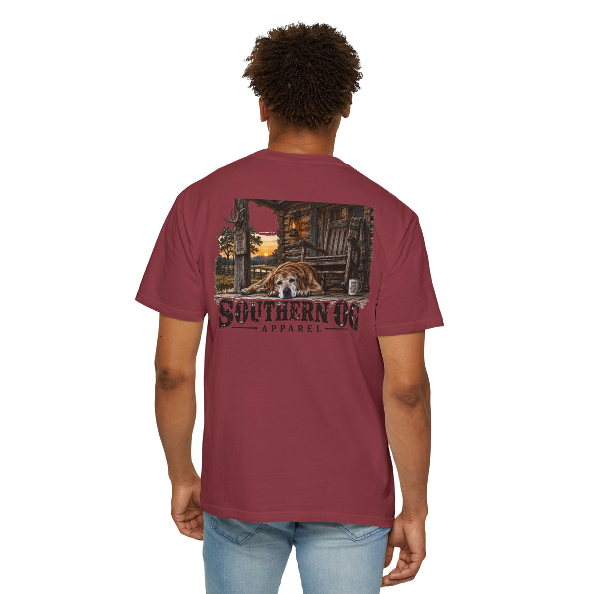 Southern OG T-Shirt — Rustic Cabin & Dog Graphic Tee
