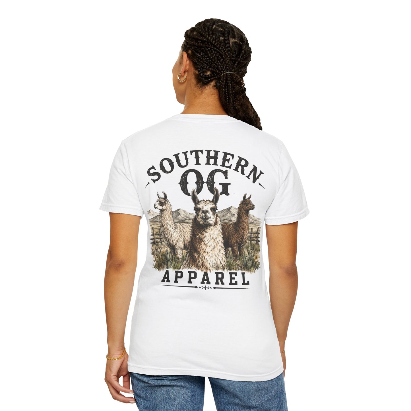 Llama Graphic T-Shirt — Southern OG Apparel Chest & Back Print