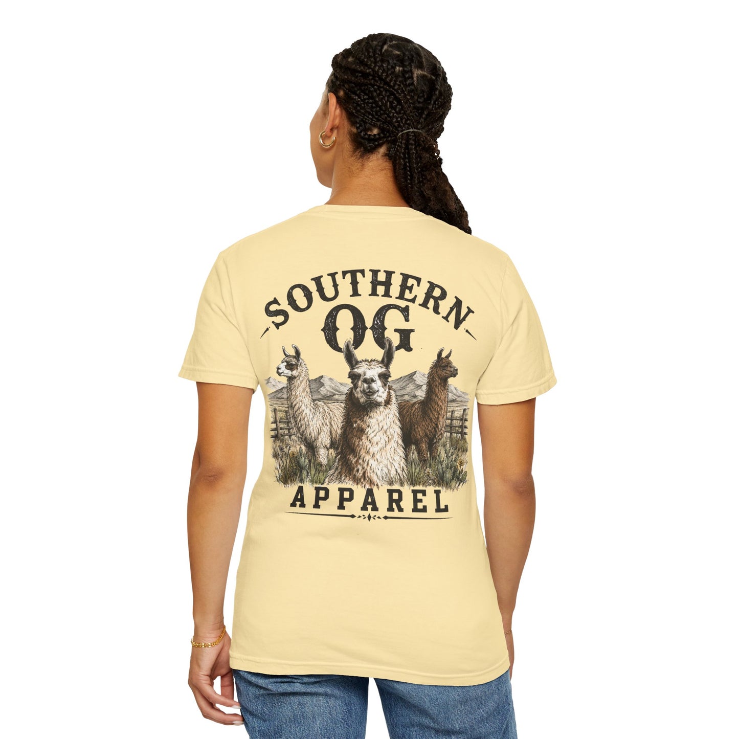 Llama Graphic T-Shirt — Southern OG Apparel Chest & Back Print