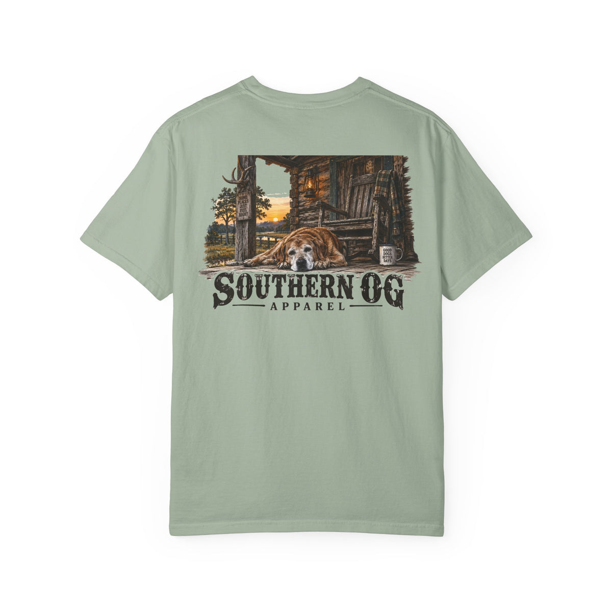 Southern OG T-Shirt — Rustic Cabin & Dog Graphic Tee