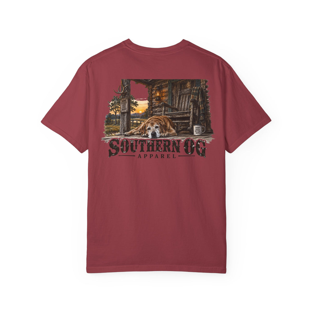 Southern OG T-Shirt — Rustic Cabin & Dog Graphic Tee
