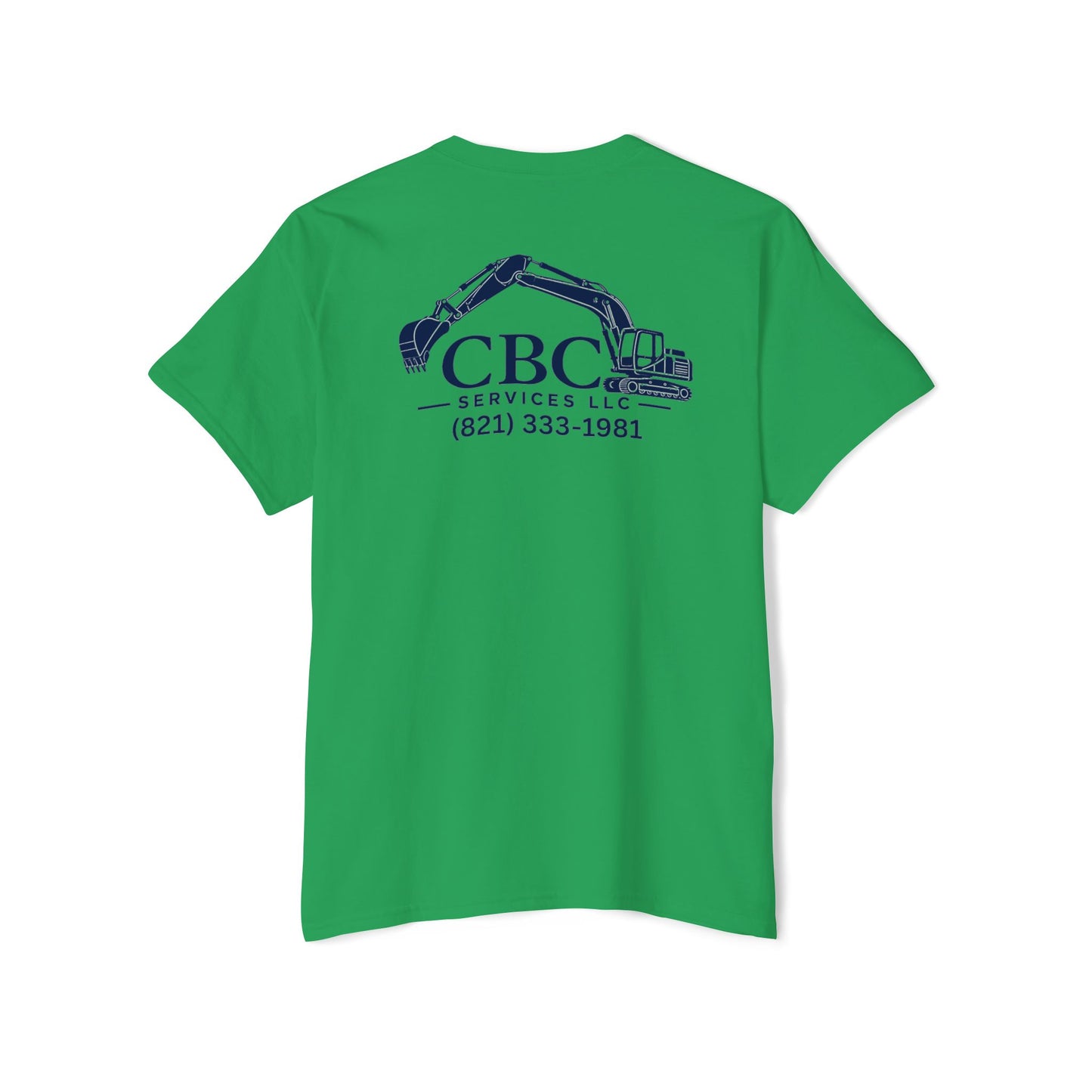Construction Company Pocket Tee — CBC Services Excavator Logo T-Shirt