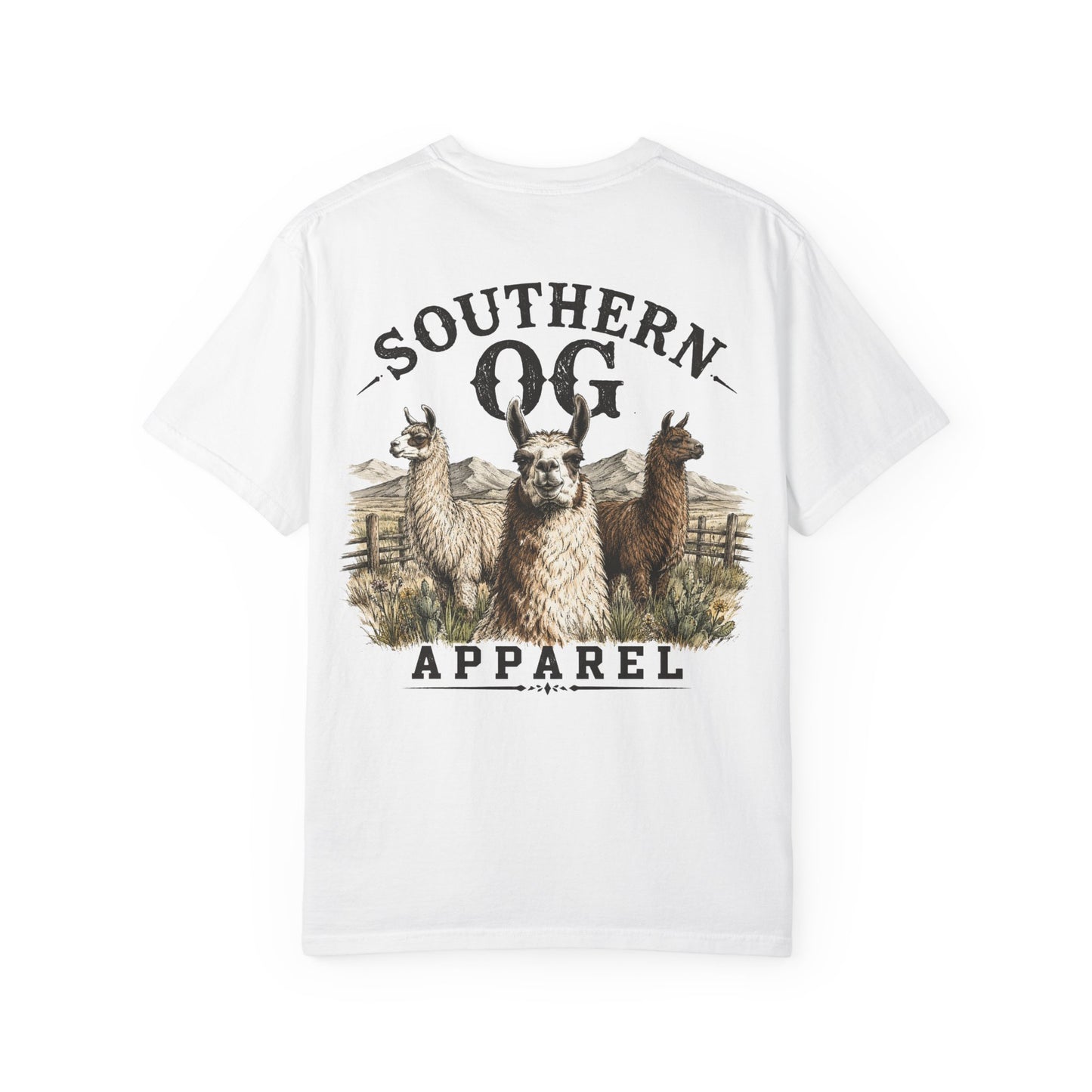 Llama Graphic T-Shirt — Southern OG Apparel Chest & Back Print
