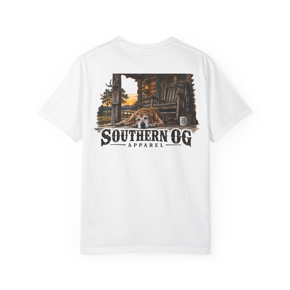 Southern OG T-Shirt — Rustic Cabin & Dog Graphic Tee
