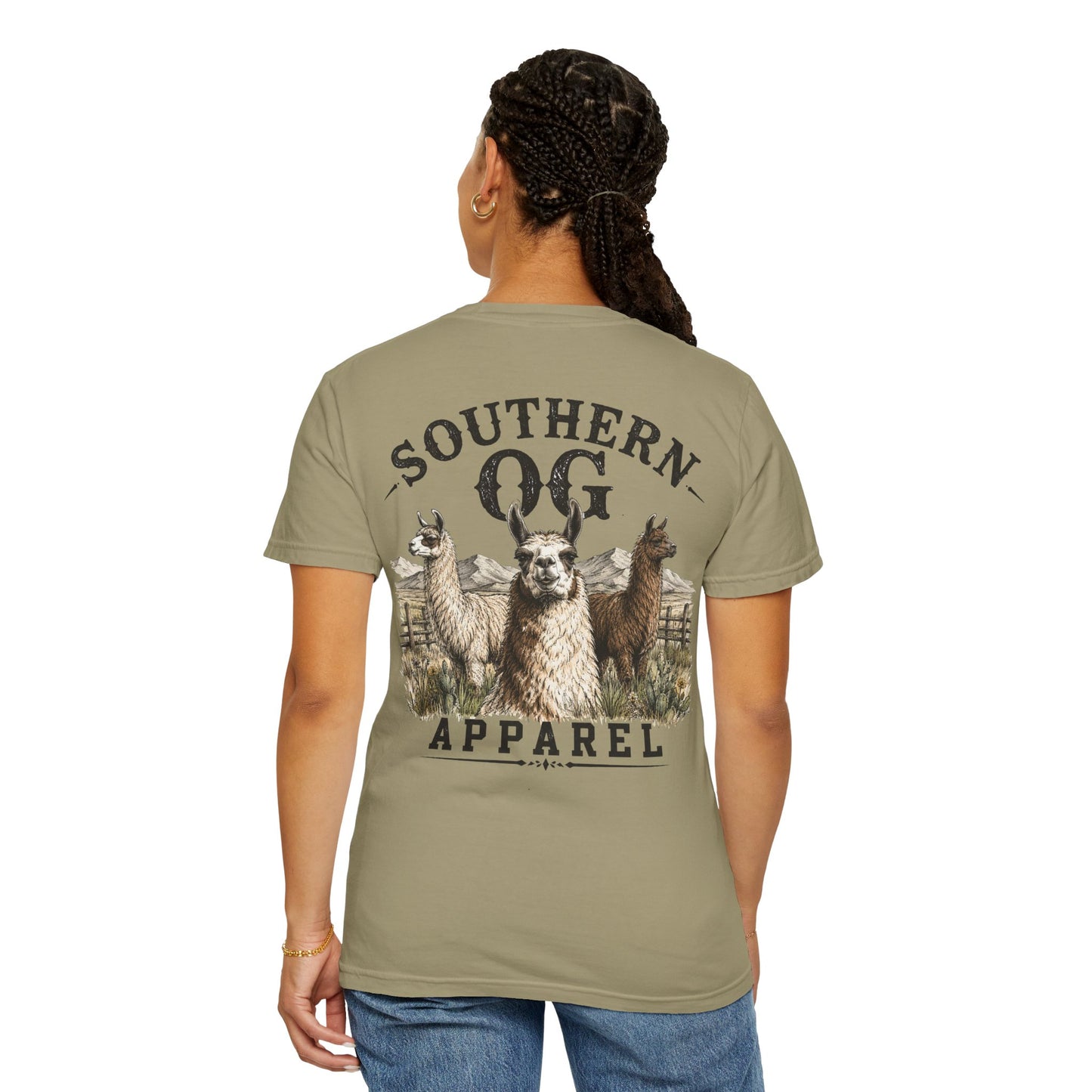 Llama Graphic T-Shirt — Southern OG Apparel Chest & Back Print