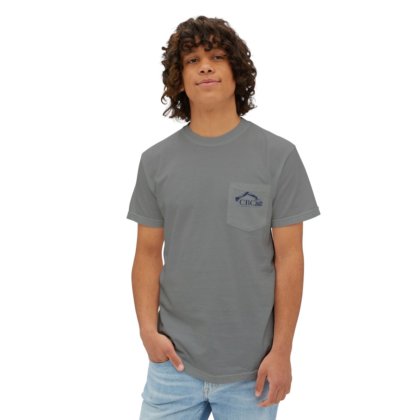 Excavator Logo Pocket T‑Shirt — CBC Services Construction Tee