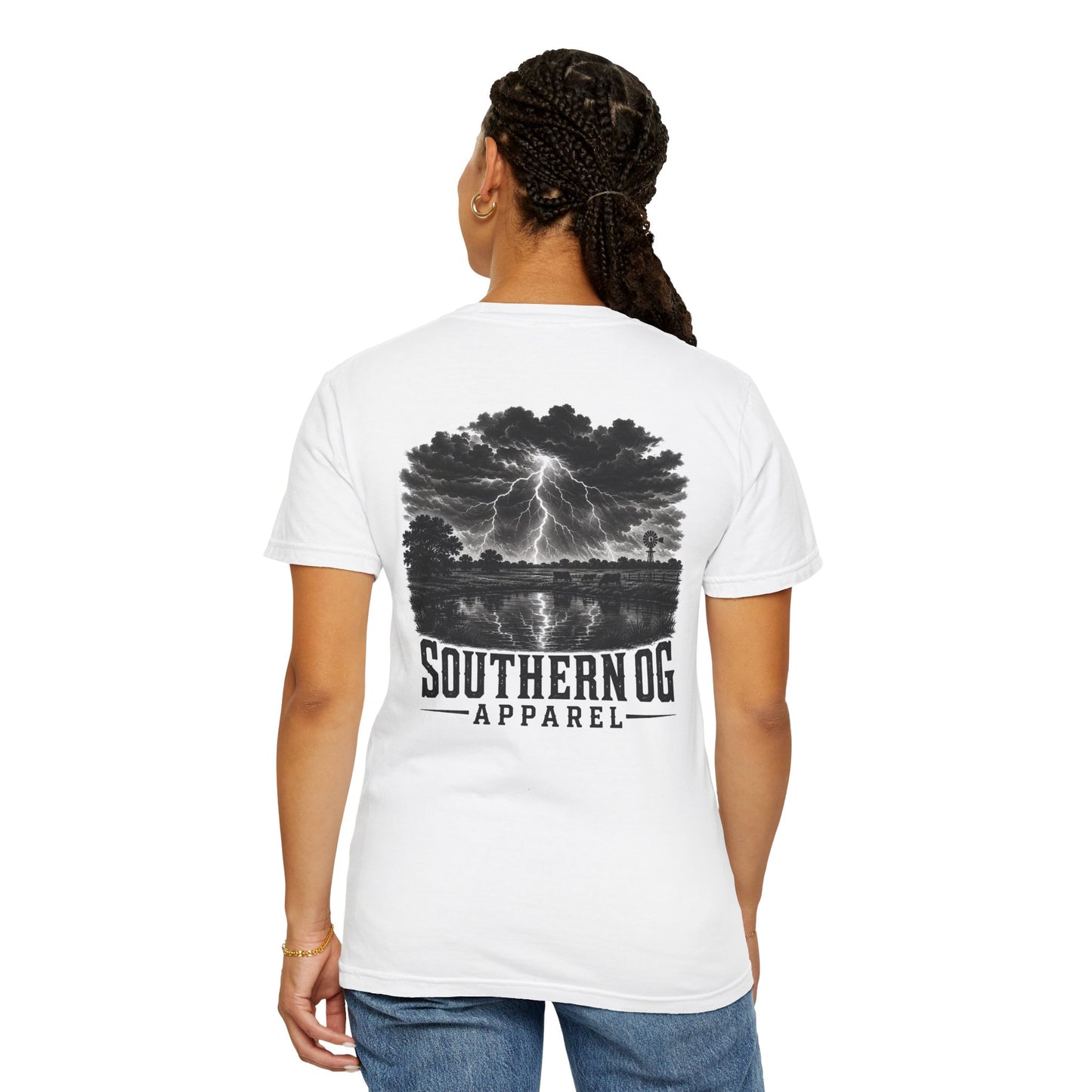 Southern OG Lightning T-Shirt — Storm Scene Graphic Tee