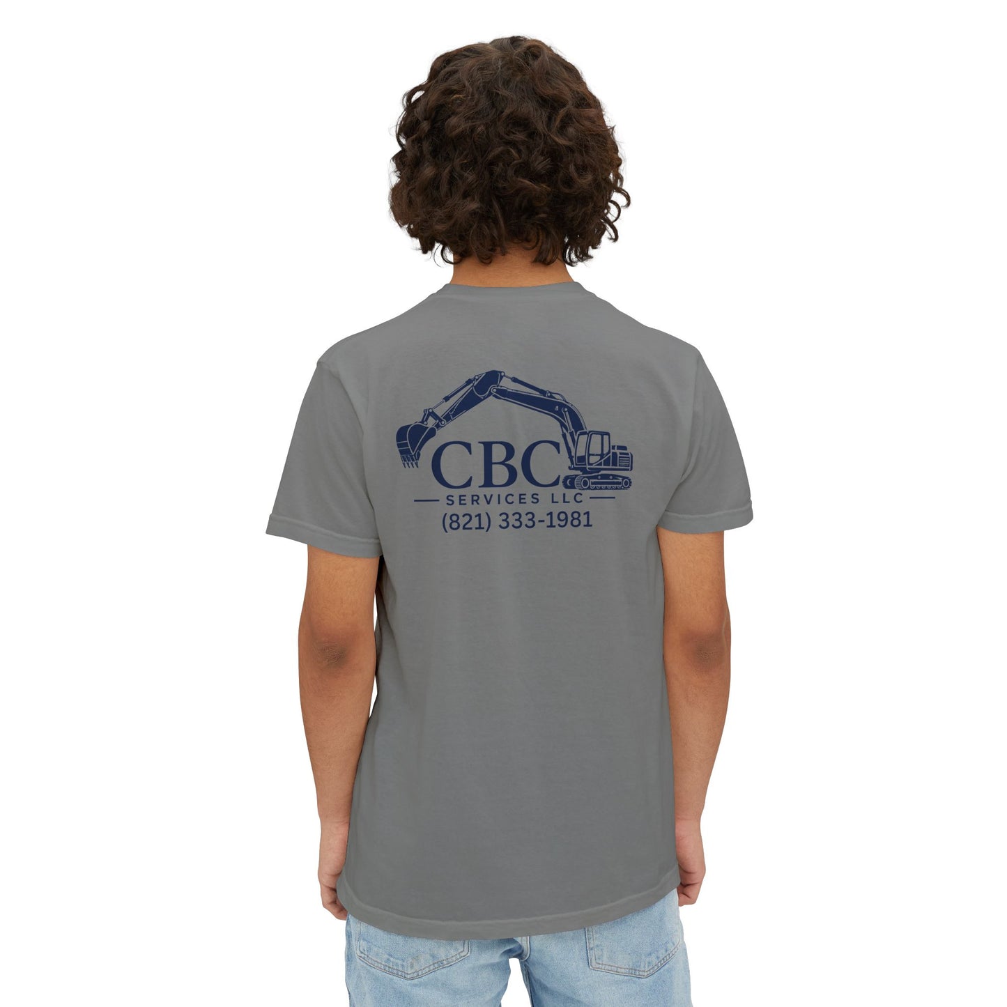 Excavator Logo Pocket T‑Shirt — CBC Services Construction Tee