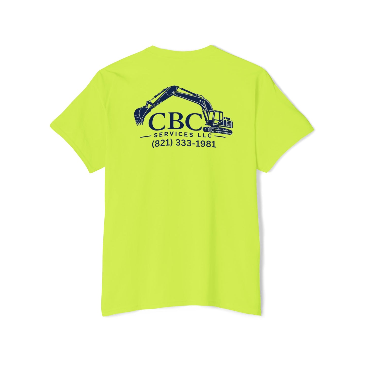 Construction Company Pocket Tee — CBC Services Excavator Logo T-Shirt