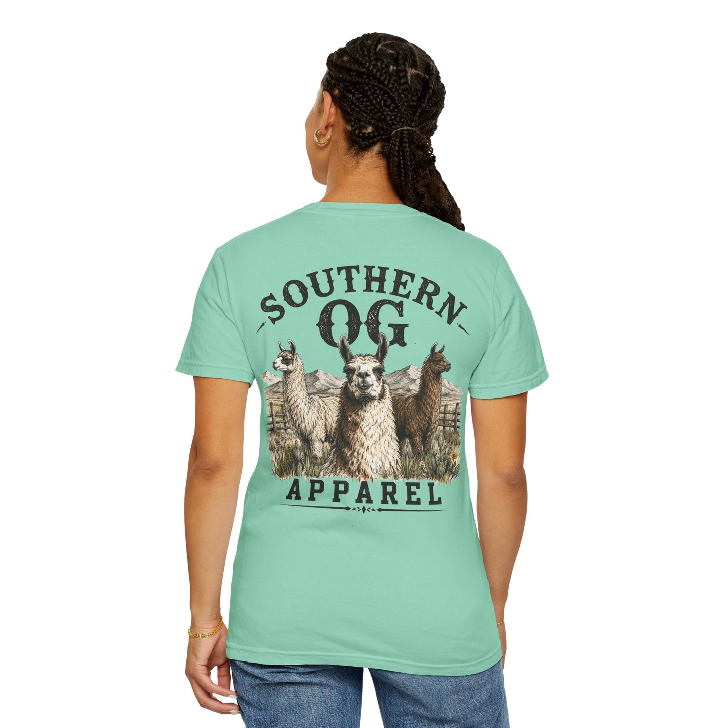 Llama Graphic T-Shirt — Southern OG Apparel Chest & Back Print