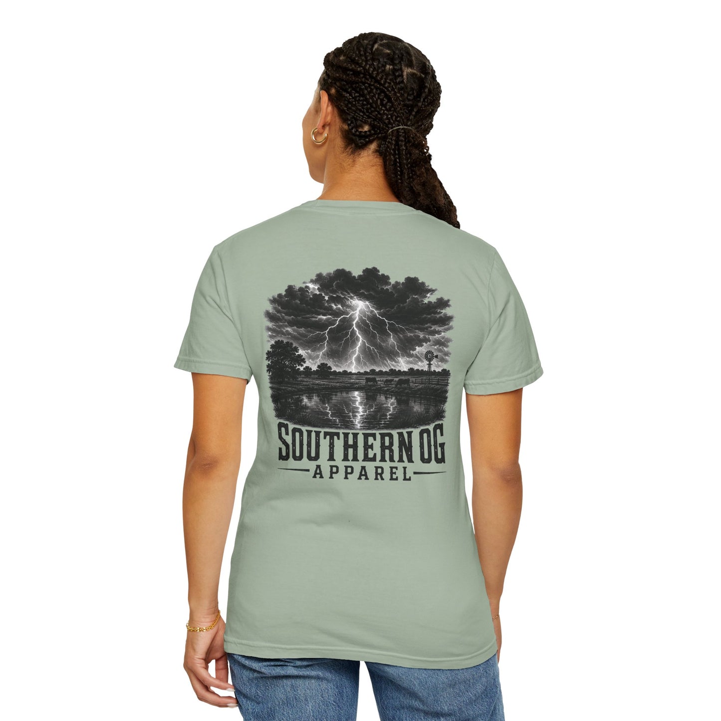 Southern OG Lightning T-Shirt — Storm Scene Graphic Tee