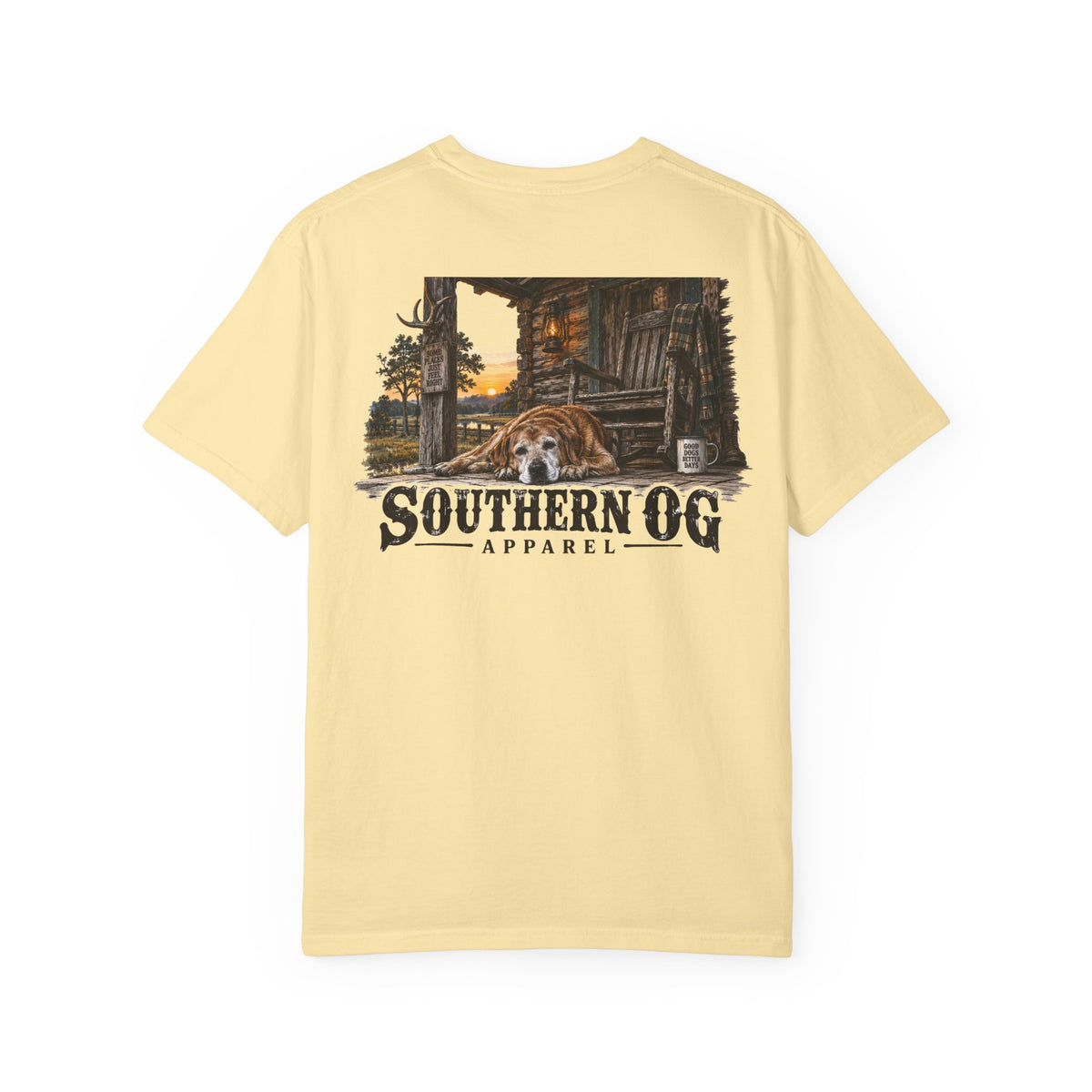 Southern OG T-Shirt — Rustic Cabin & Dog Graphic Tee