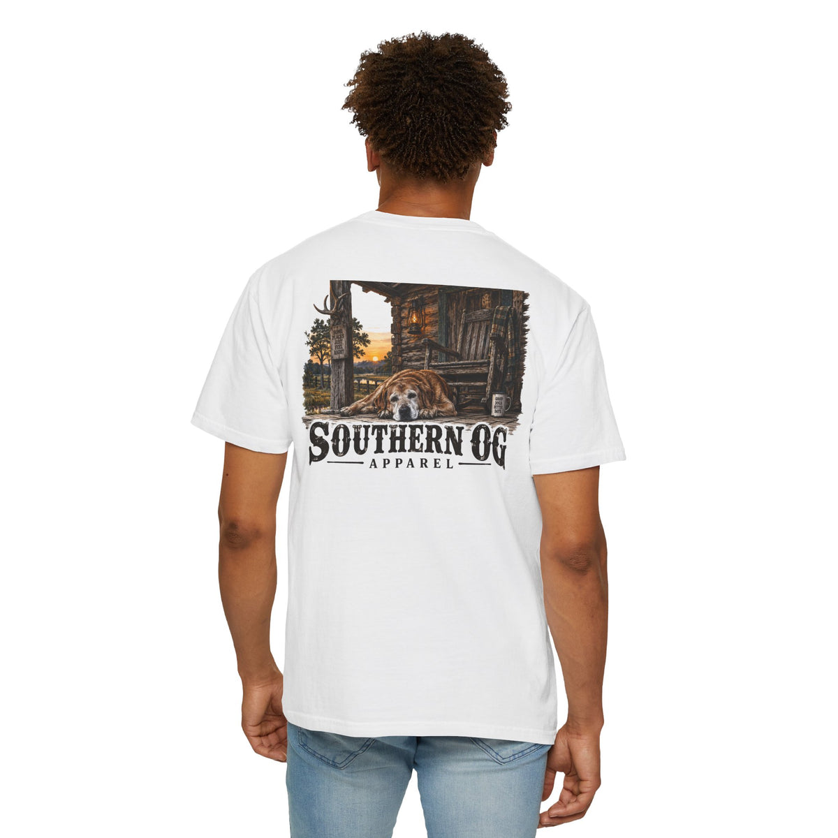Southern OG T-Shirt — Rustic Cabin & Dog Graphic Tee