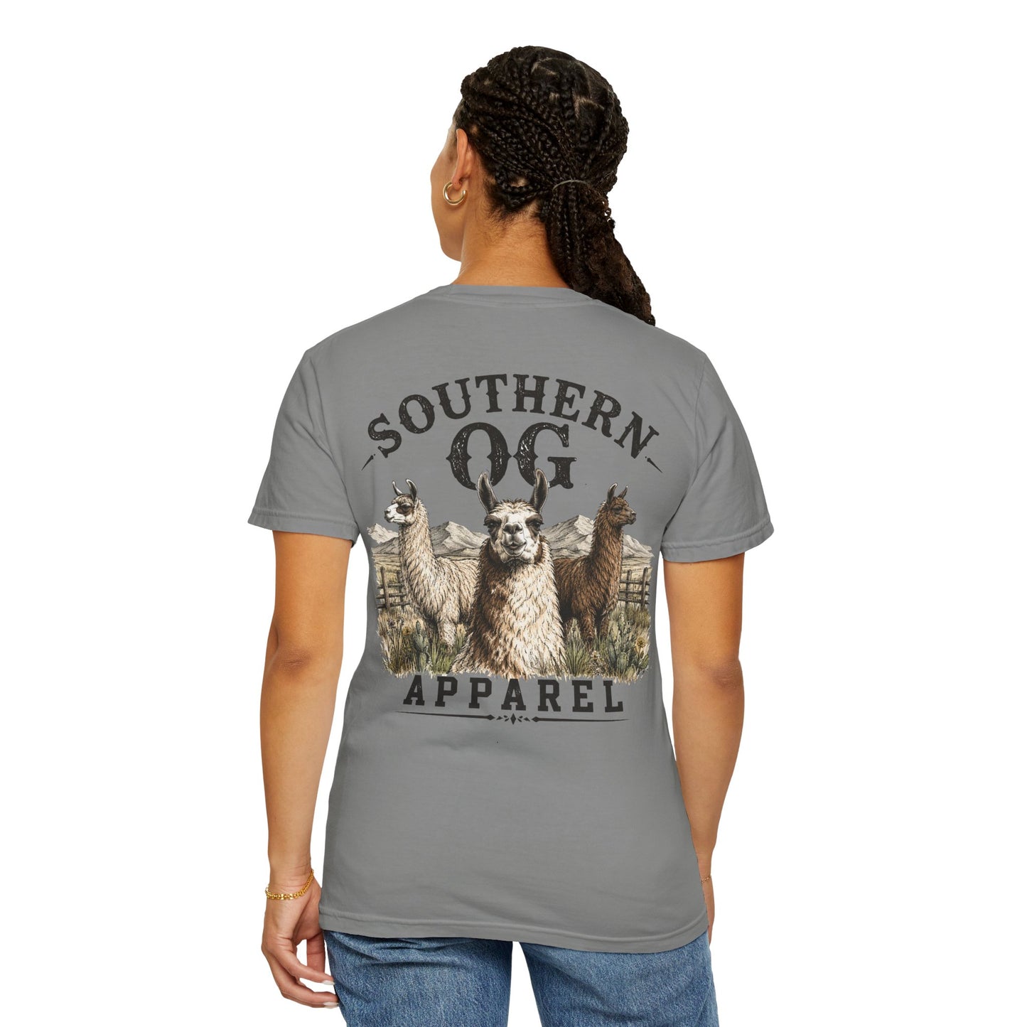Llama Graphic T-Shirt — Southern OG Apparel Chest & Back Print