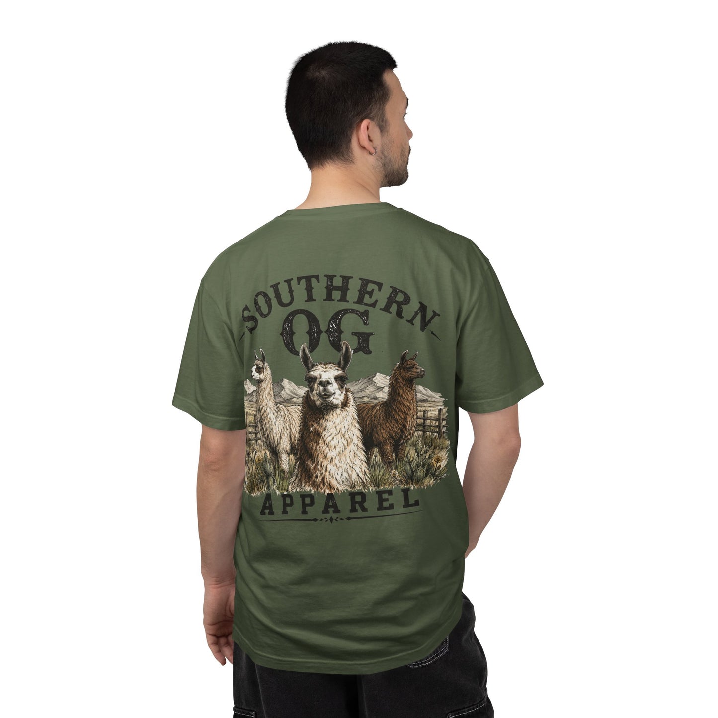 Llama Graphic T-Shirt — Southern OG Apparel Chest & Back Print