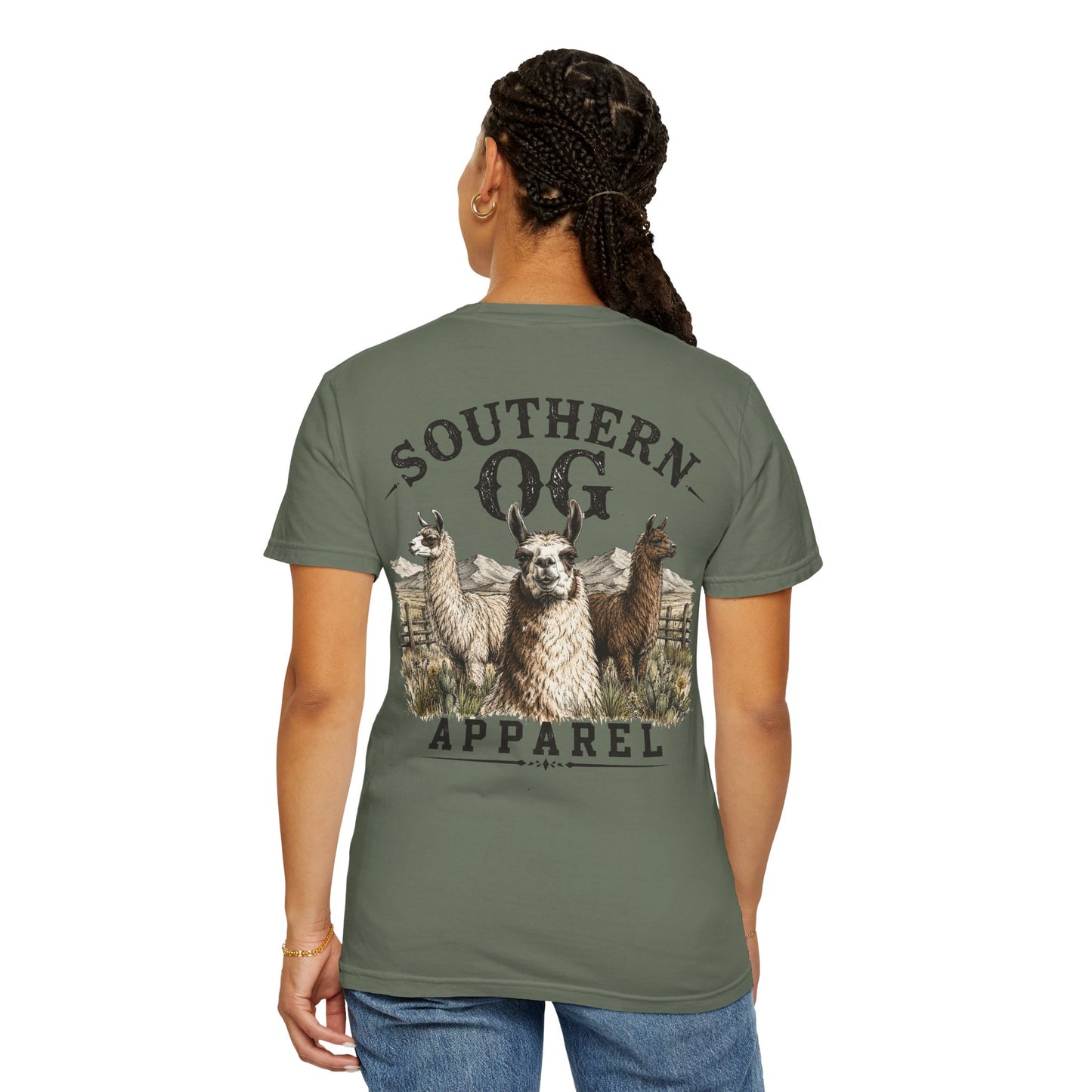 Llama Graphic T-Shirt — Southern OG Apparel Chest & Back Print
