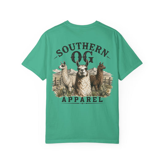 Llama Graphic T-Shirt — Southern OG Apparel Chest & Back Print