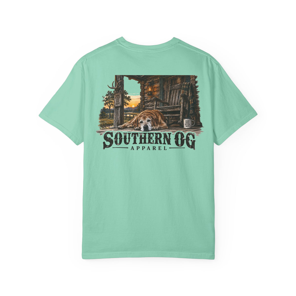 Southern OG T-Shirt — Rustic Cabin & Dog Graphic Tee