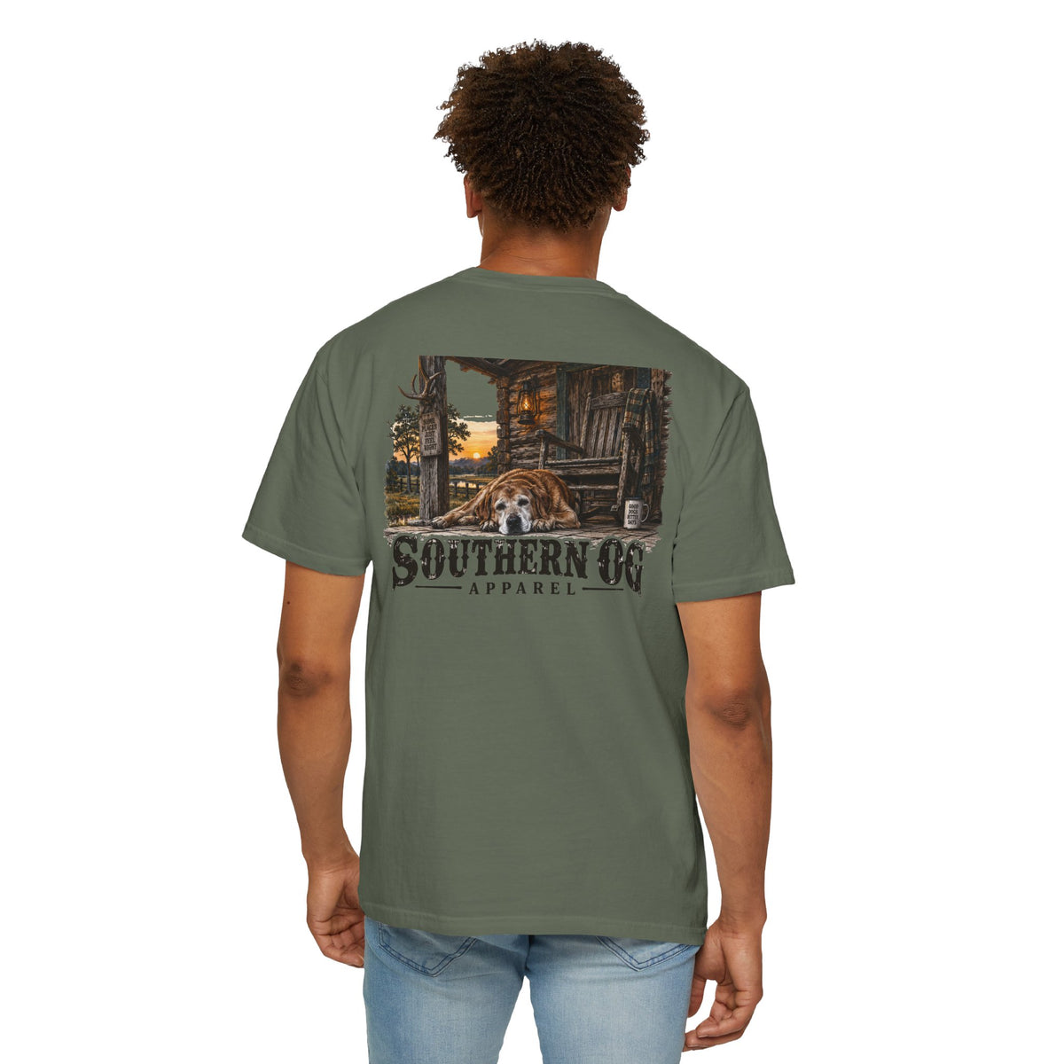 Southern OG T-Shirt — Rustic Cabin & Dog Graphic Tee