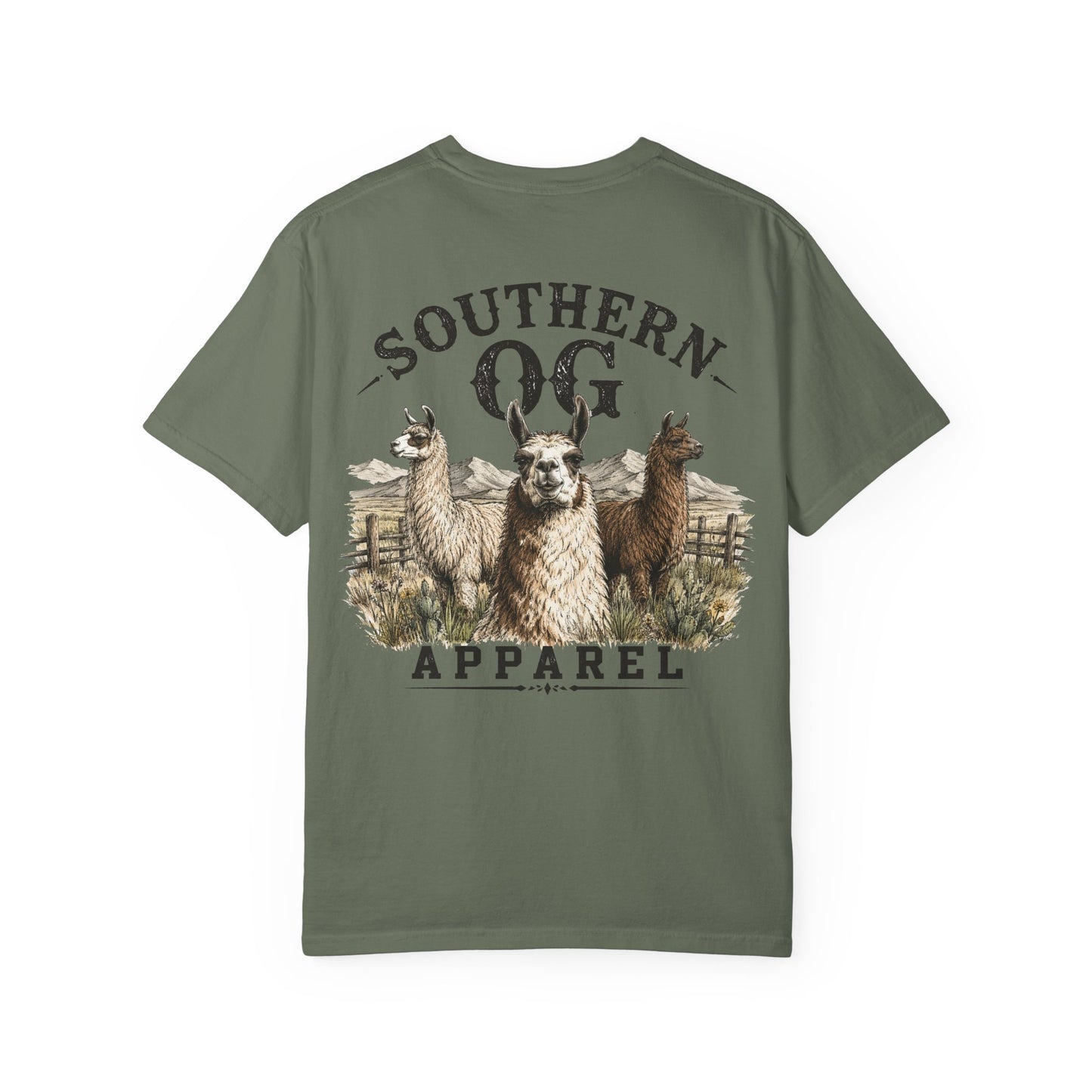 Llama Graphic T-Shirt — Southern OG Apparel Chest & Back Print