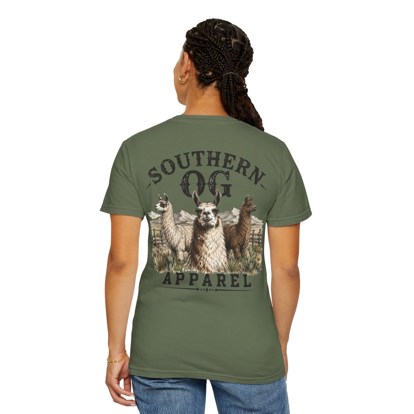 Llama Graphic T-Shirt — Southern OG Apparel Chest & Back Print