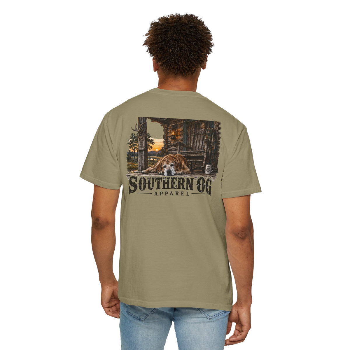 Southern OG T-Shirt — Rustic Cabin & Dog Graphic Tee