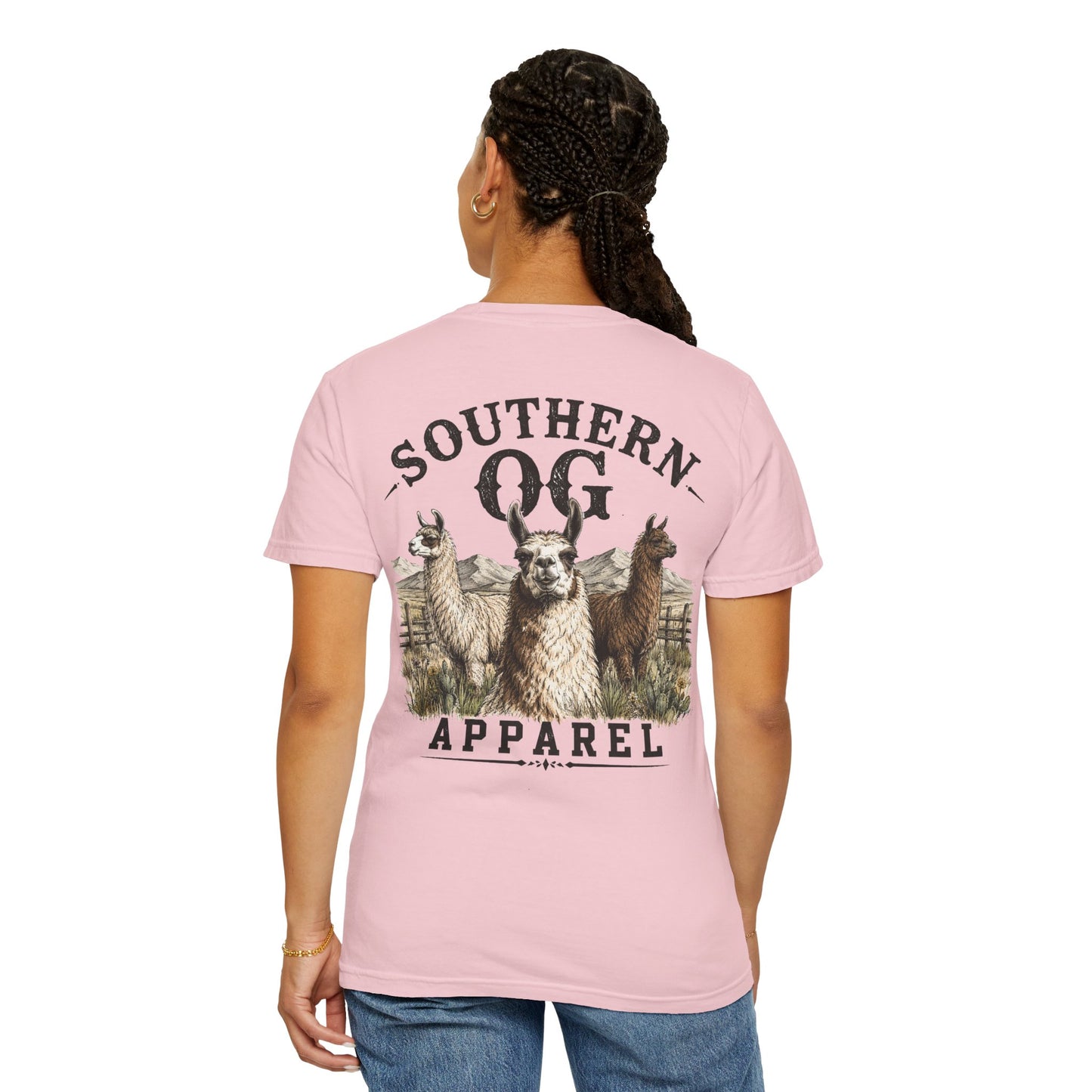 Llama Graphic T-Shirt — Southern OG Apparel Chest & Back Print