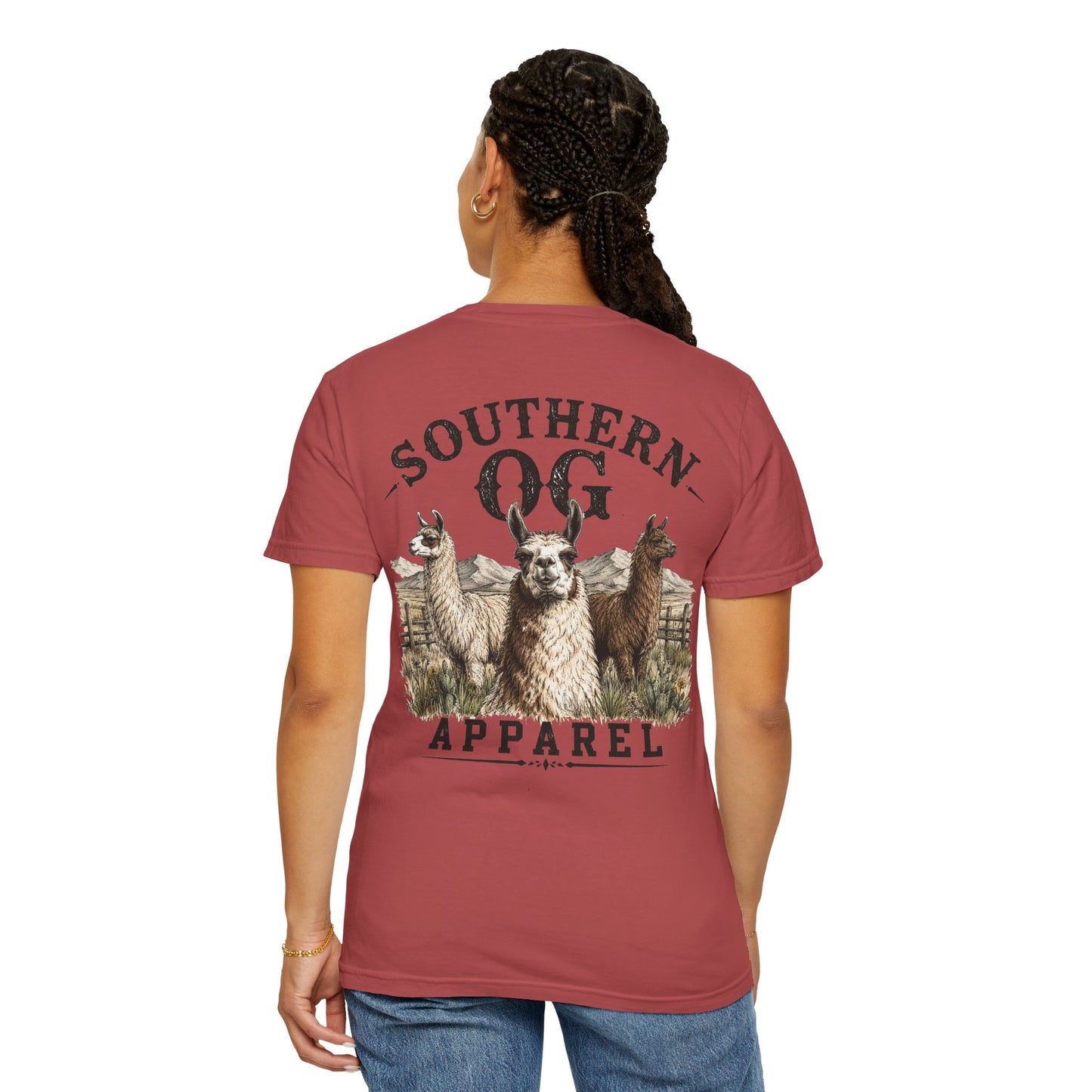 Llama Graphic T-Shirt — Southern OG Apparel Chest & Back Print